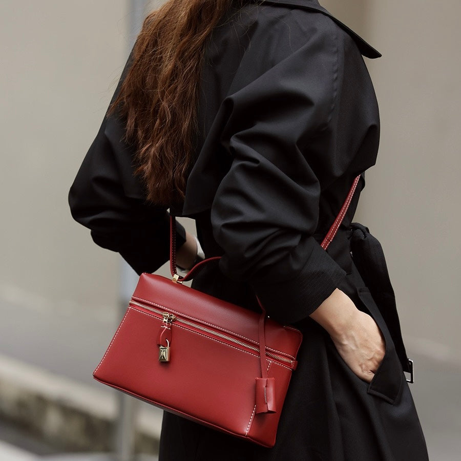 Women's Genuine Leather Crossbody Bucket Bag