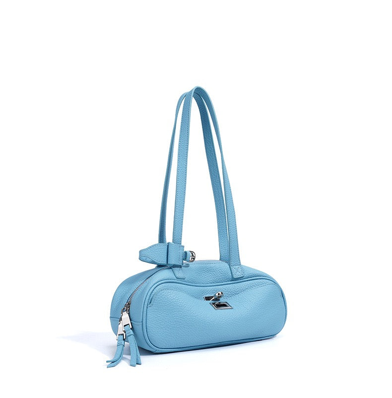 Summer Bright Colored Women's Genuine Leather Shoulder Bag