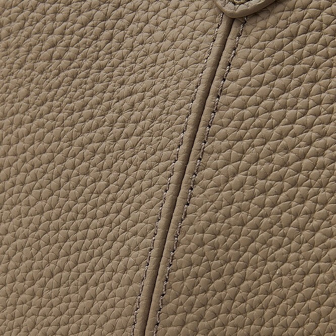 Women's Elegant Pebbled Leather Bucket Bag with Mini Pouch