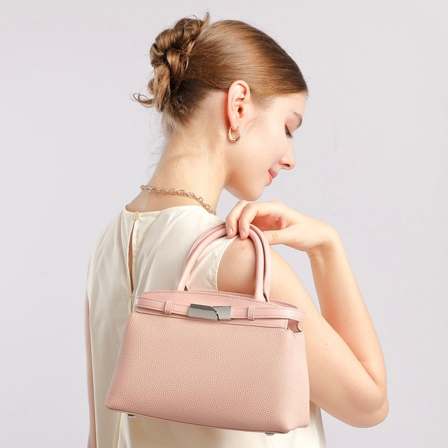 Women's Genuine Leather Crossbody Square Clutch Bag