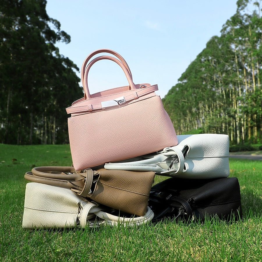 Women's Genuine Leather Crossbody Square Clutch Bag