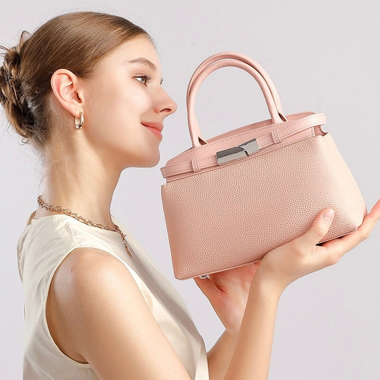 Women's Genuine Leather Crossbody Square Clutch Bag