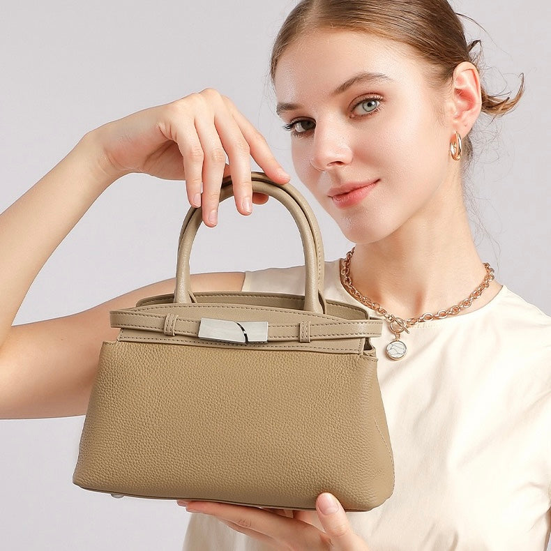 Women's Genuine Leather Crossbody Square Clutch Bag