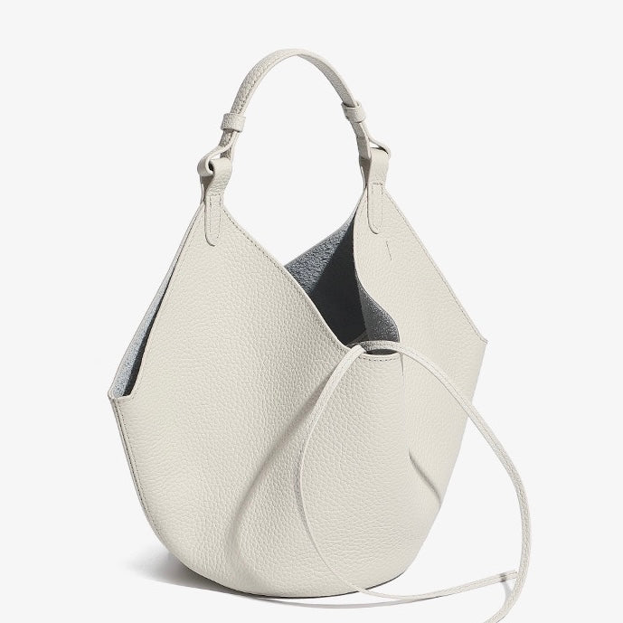 Women's Genuine Leather Large Capacity Basket Tote Bag