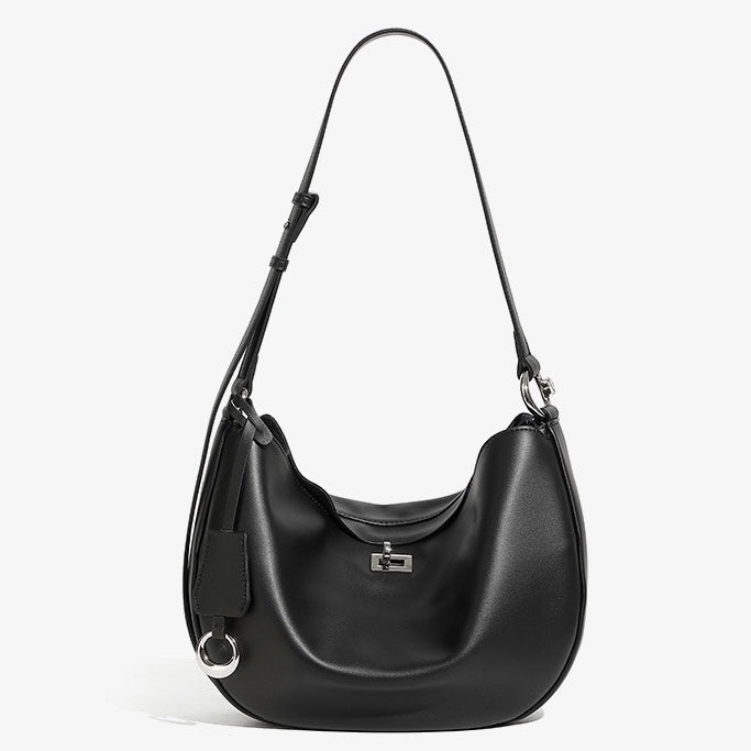 Women's Genuine Leather Designer Casual Crescent Bag