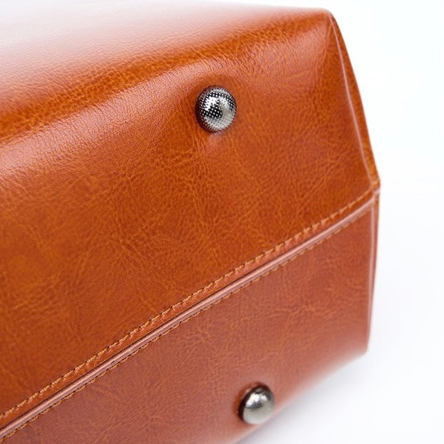 Women’s Genuine Leather Large Tote Shoulder Bag – Daily Commuter Essential