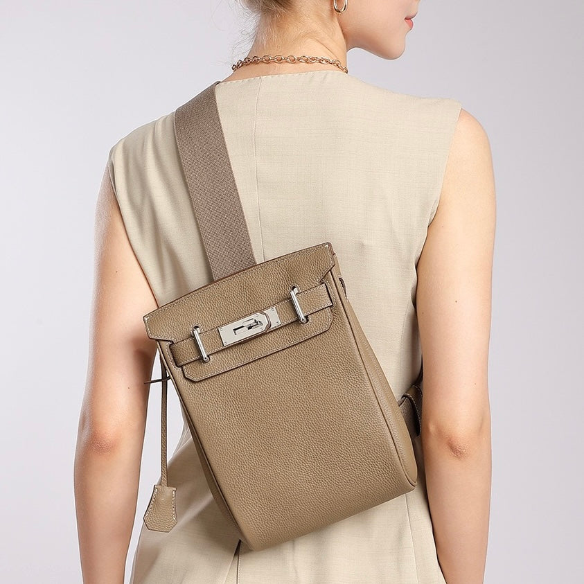 Women's Top Grain Cowhide Crossbody Chest Bag