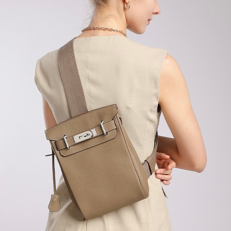 Women's Top Grain Cowhide Crossbody Chest Bag