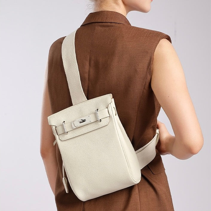 Women's Top Grain Cowhide Crossbody Chest Bag