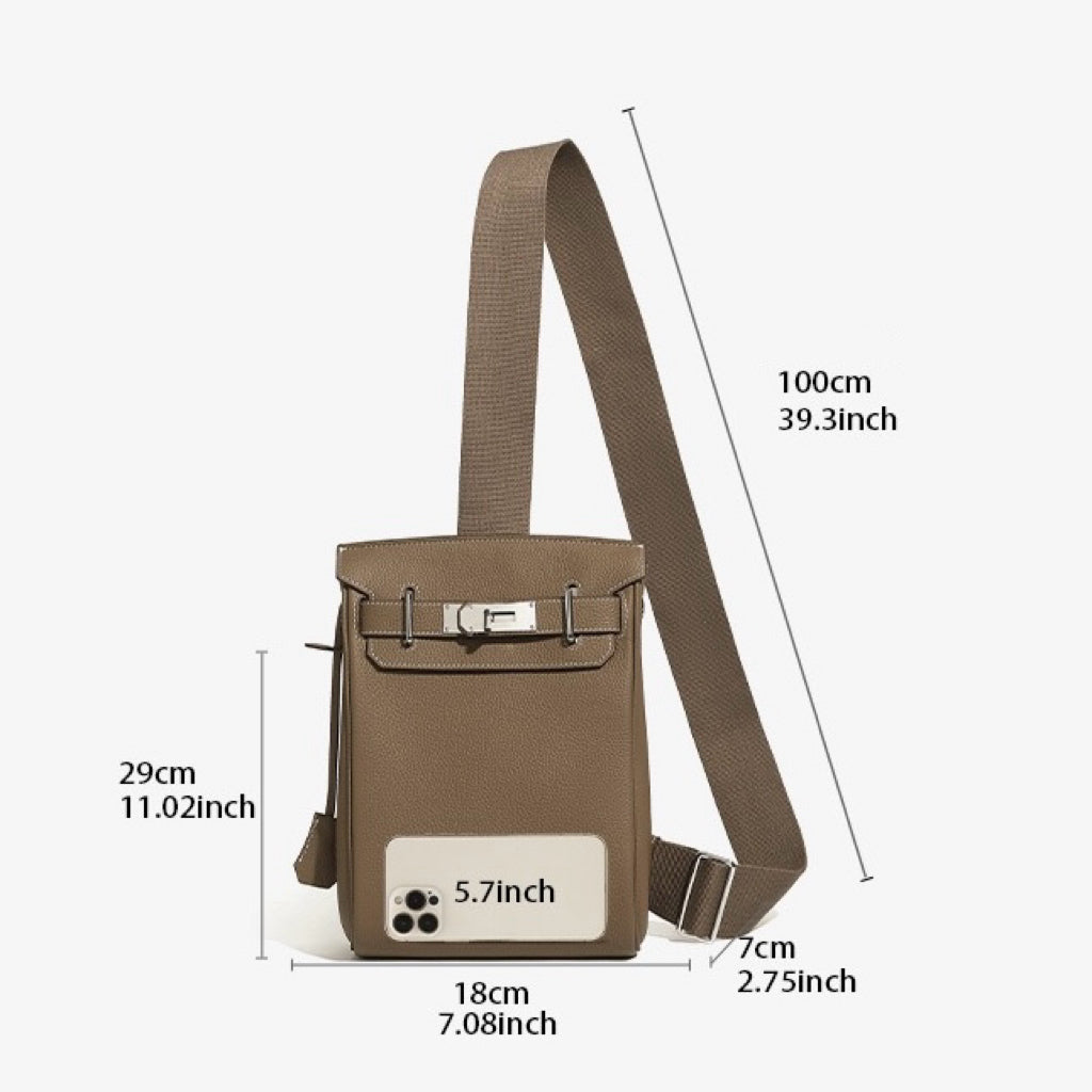 Women's Top Grain Cowhide Crossbody Chest Bag