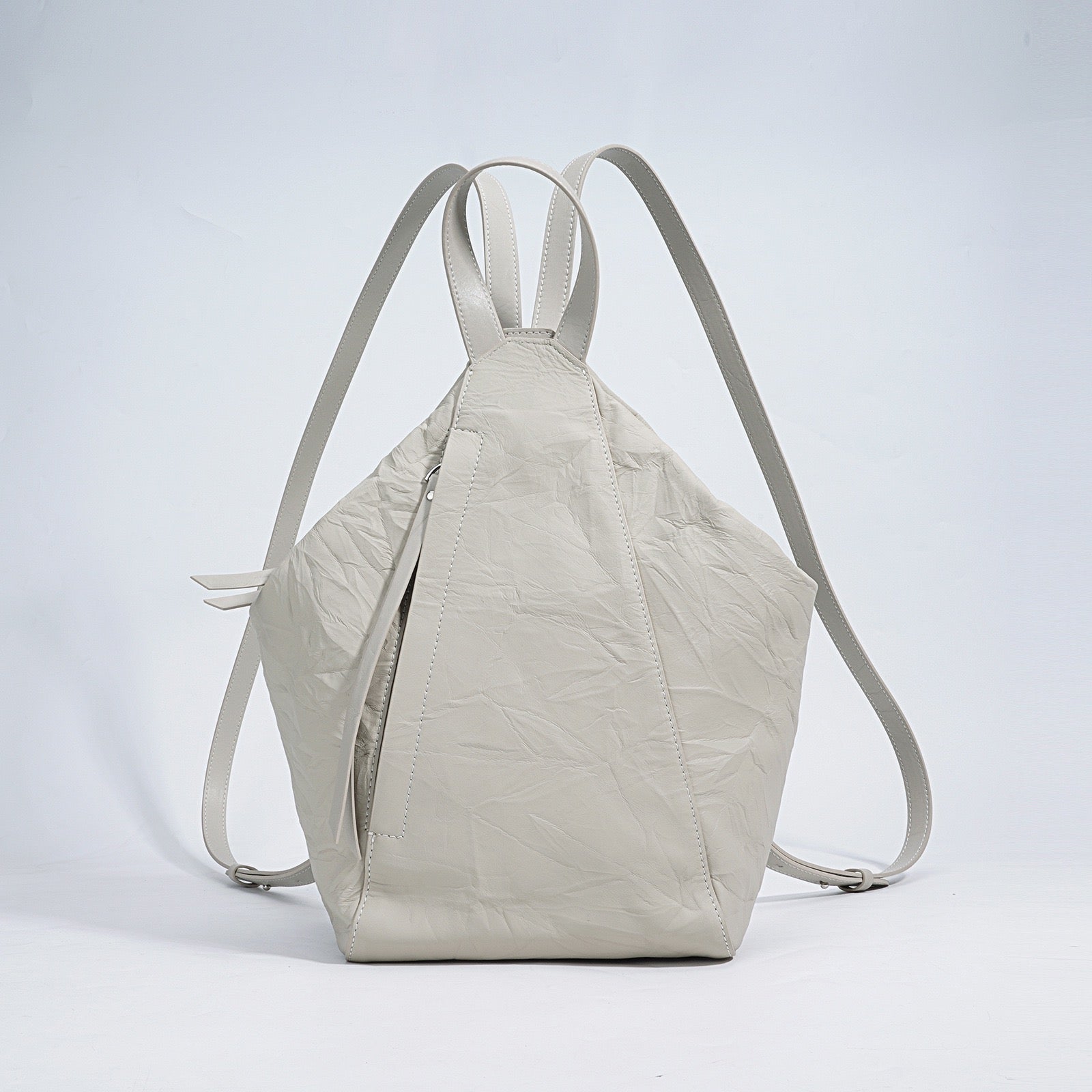 Women’s Genuine Leather Niche Pleated Convertible Backpack