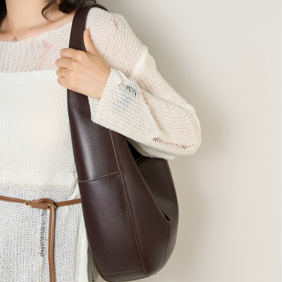 Women's Top Grain Leather Simple Large Capacity Tote Bag