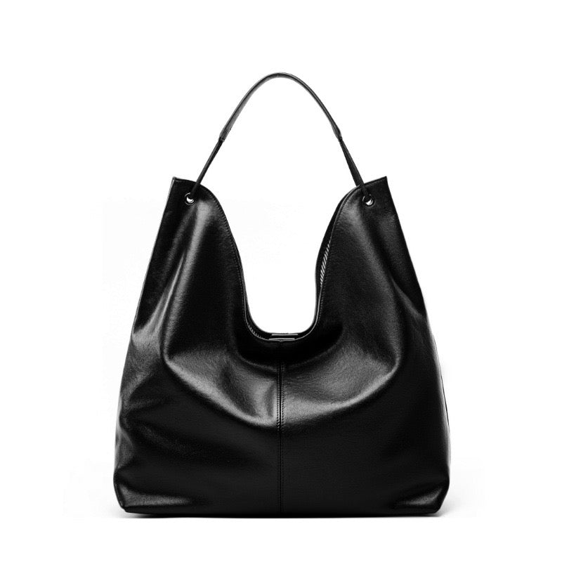 Large Capacity Minimalist Premium Genuine Leather Tote Bag