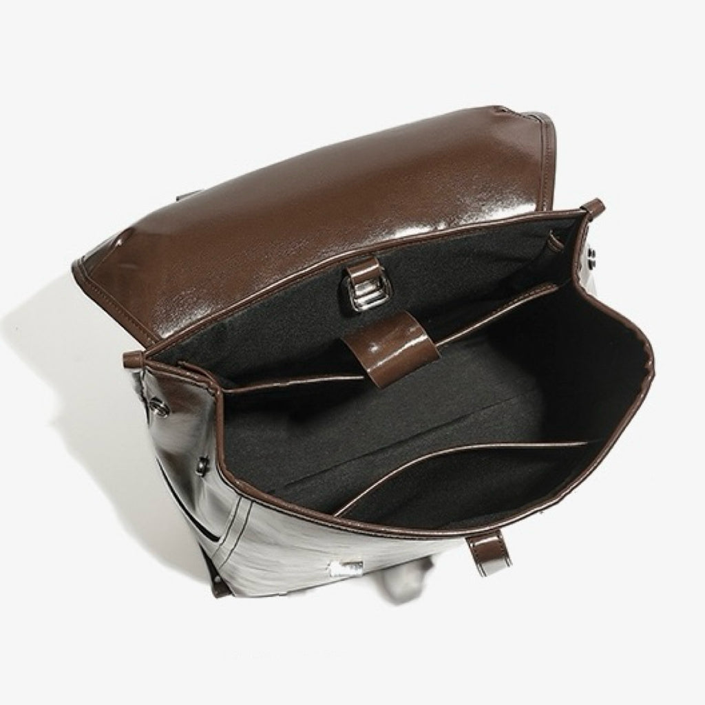 Genuine Leather Unisex Bronze-Era Casual Backpack