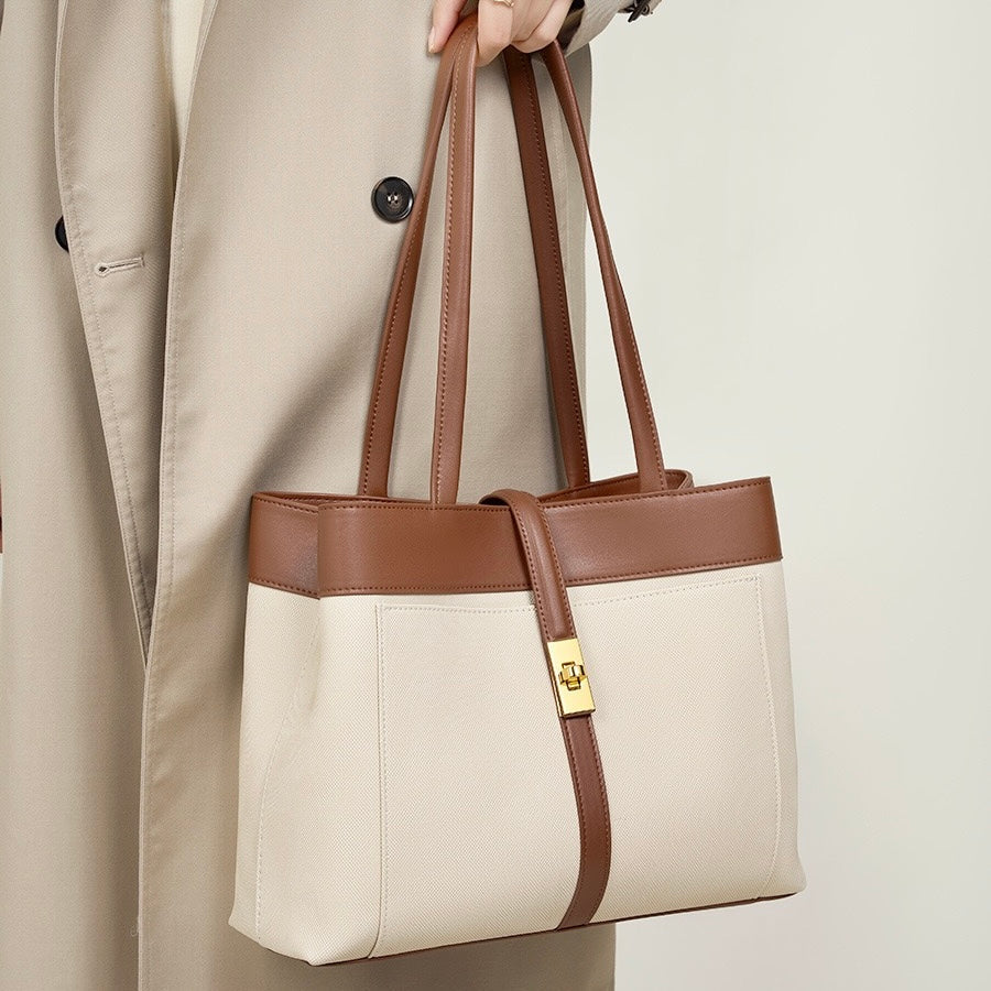 Women's Genuine Leather Dune & Saddle Tote Bag