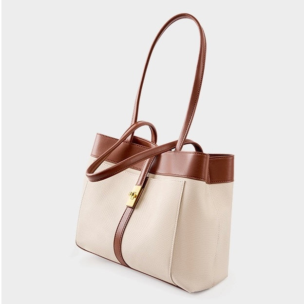 Women's Genuine Leather Dune & Saddle Tote Bag
