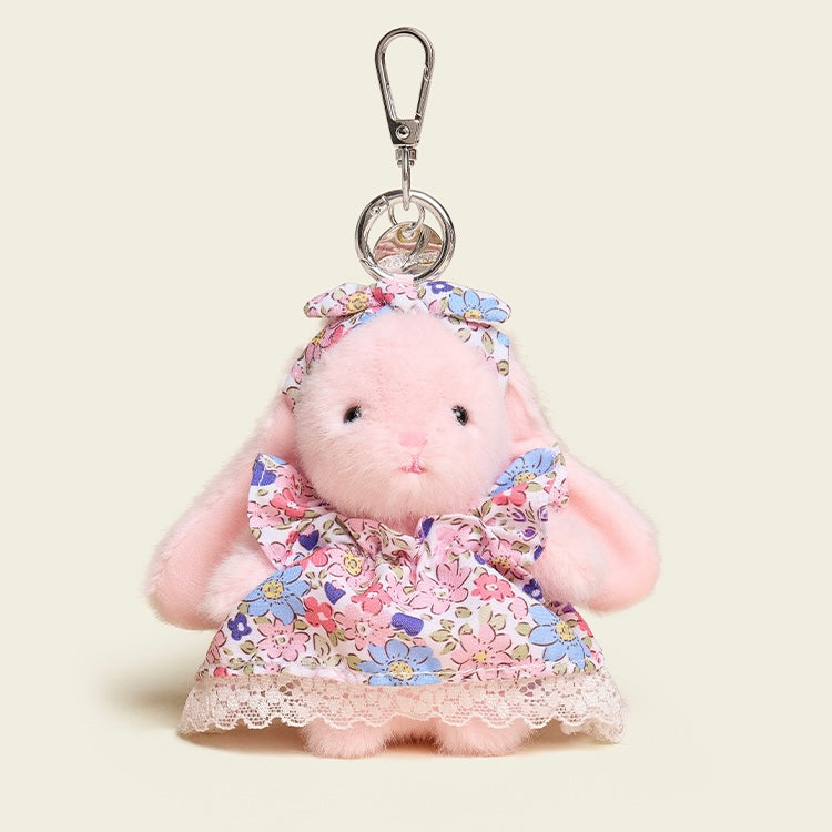 Floral Dress Baby Bunny Bag Charm