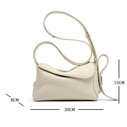 Women's Luxe Grained Leather Asymmetric Crossbody Bag