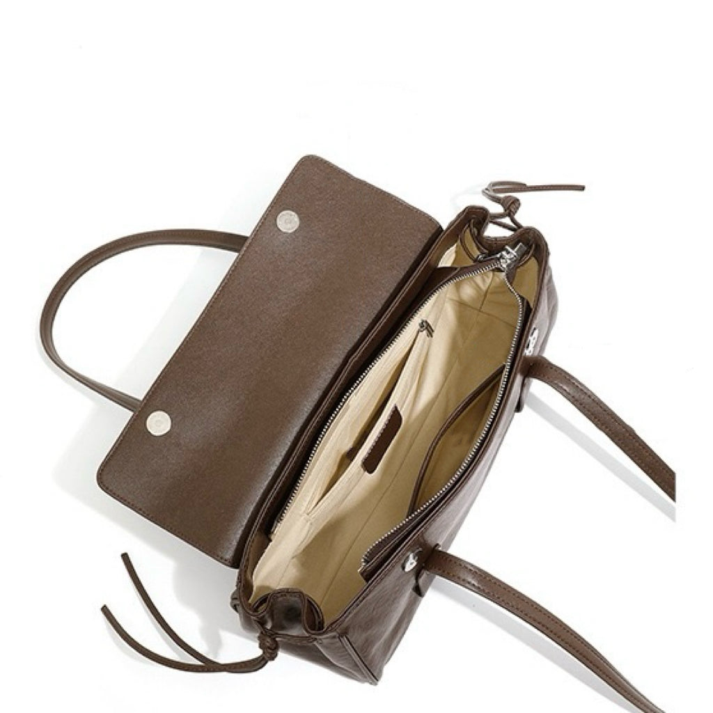 Spring Summer Vintage Genuine Leather Vegetable Tanned Underarm Baguette Bag