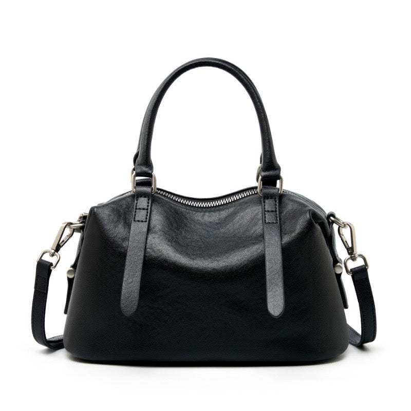 Top Grain Leather Vintage Fashion Pillow Handbag Crossbody Bag