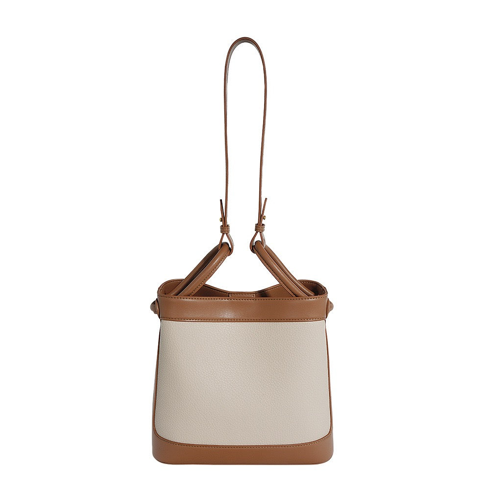 Women's Premium Genuine Leather Crossbody Handheld Commuting Bucket Bag