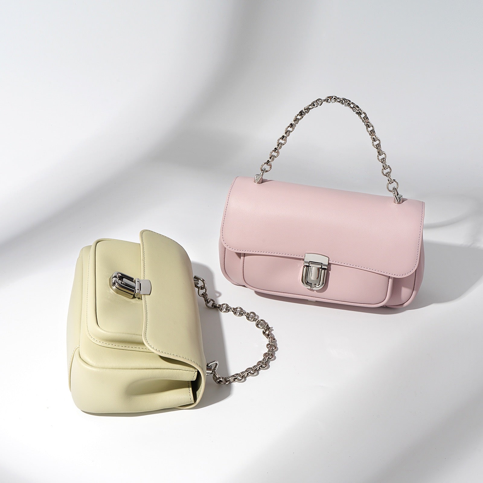 Spring Summer Chic Cowhide Mini Square Bag with Lock Closure