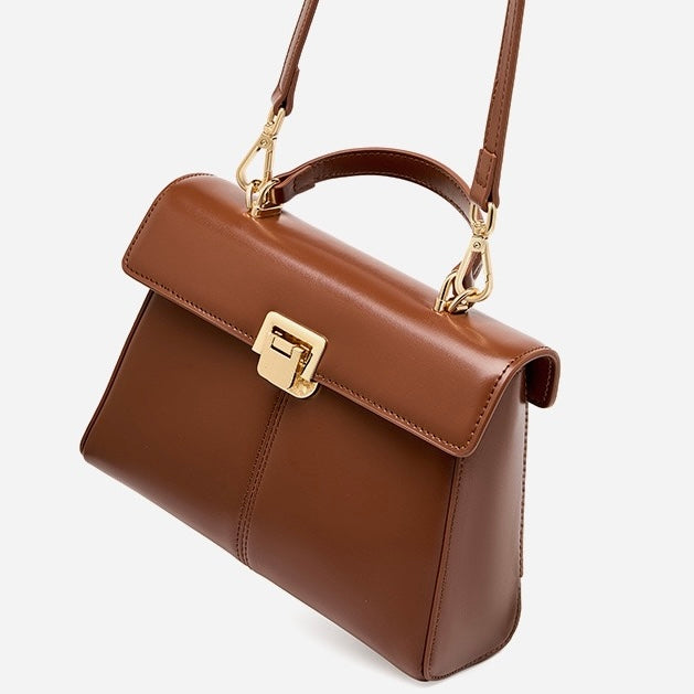 Women’s Genuine Leather Horseshoe Buckle Handbag