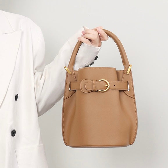 Stylish Exquisite Women's Genuine Leather Mini Bucket Crossbody Handbag