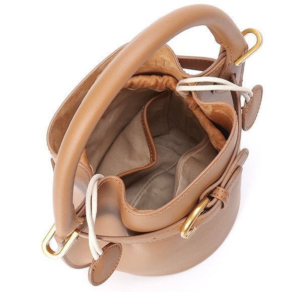 Stylish Exquisite Women's Genuine Leather Mini Bucket Crossbody Handbag