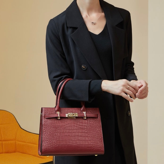 Women’s Genuine Leather Classic Everyday Crossbody Tote Bag