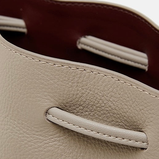 Women's Genuine Leather New Bucket Fringe Handbag Crossbody Bag