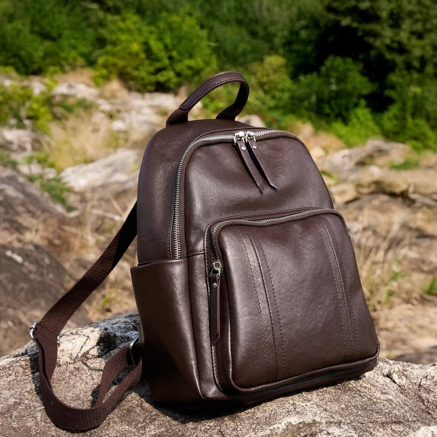 Stylish Large Capacity Soft Leather Multifunctional Women's Genuine Leather Backpack