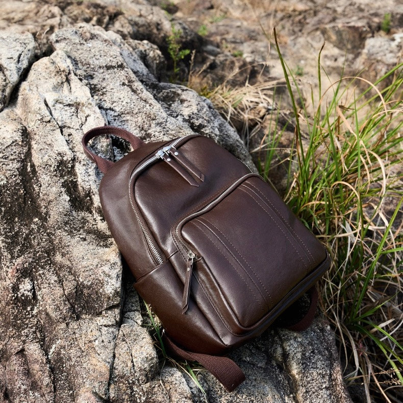 Stylish Large Capacity Soft Leather Multifunctional Women's Genuine Leather Backpack