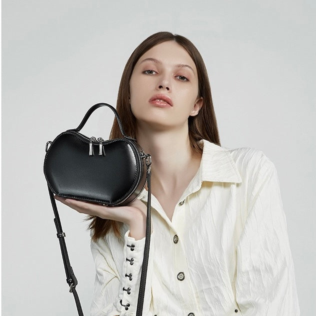 Women's Genuine Leather Unique Apple-Shaped Handbag