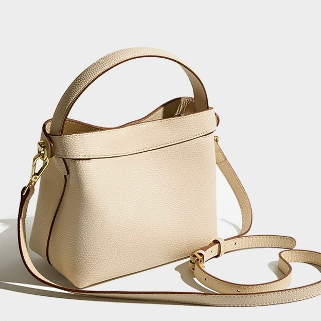 Women’s Genuine Leather Minimalist Bucket Bag