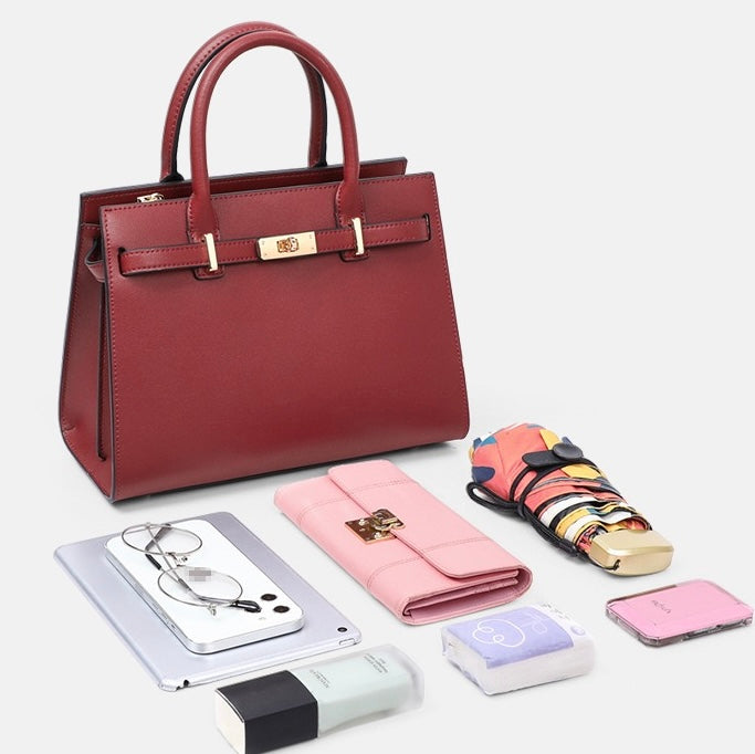 Stylish Women's Large Capacity Genuine Leather Tote Bag