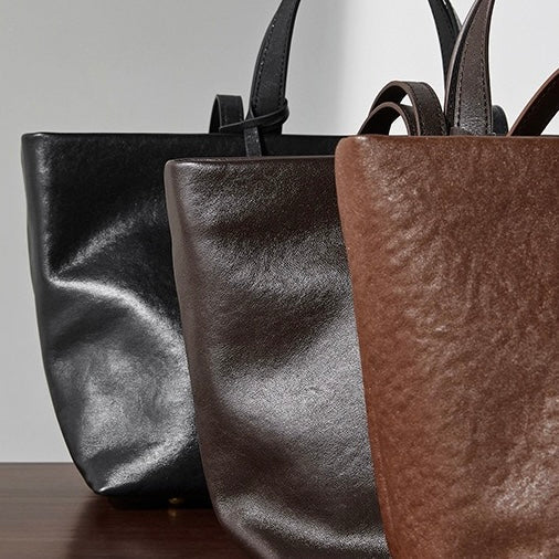 Women's Genuine Leather Vintage Soft Large-Capacity Crossbody Tote Bag