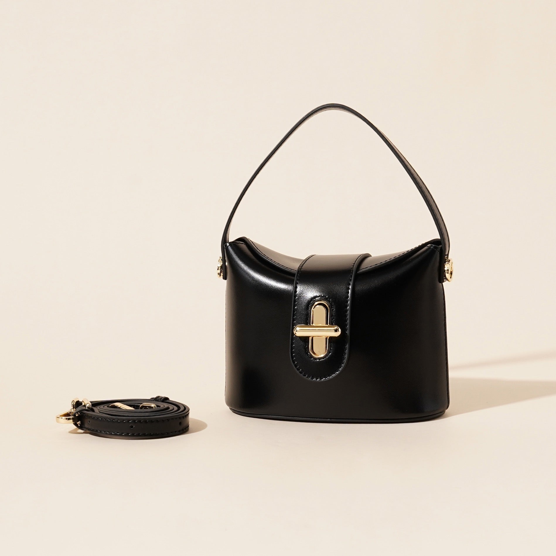 Women’s Genuine Leather Vintage Lock Top Handle Bag