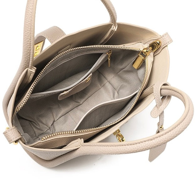 Women’s Genuine Leather Petite Basket Top Handle Bag