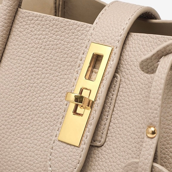 Women’s Genuine Leather Petite Basket Top Handle Bag