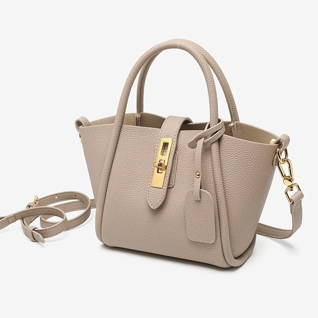 Women’s Genuine Leather Petite Basket Top Handle Bag