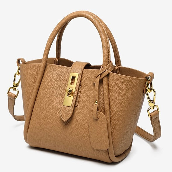 Women’s Genuine Leather Petite Basket Top Handle Bag