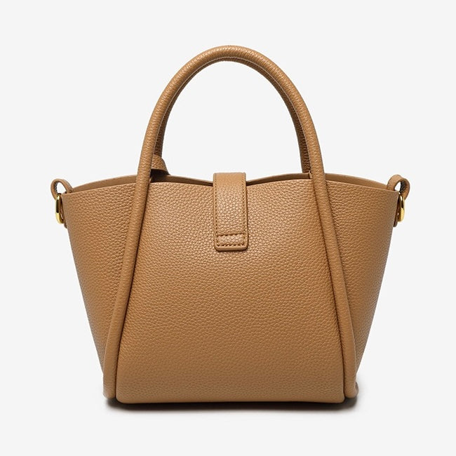 Women’s Genuine Leather Petite Basket Top Handle Bag