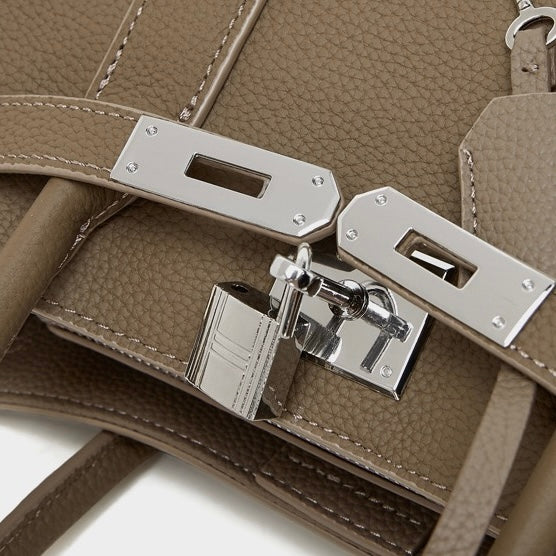 Women’s Genuine Leather Platinum-Style Structured Shoulder Tote