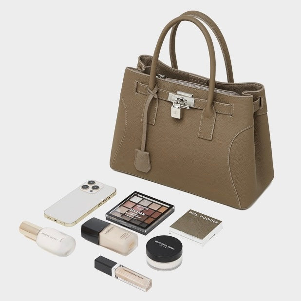 Women’s Genuine Leather Platinum-Style Structured Shoulder Tote