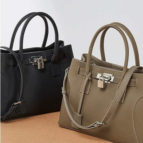 Women’s Genuine Leather Platinum-Style Structured Shoulder Tote