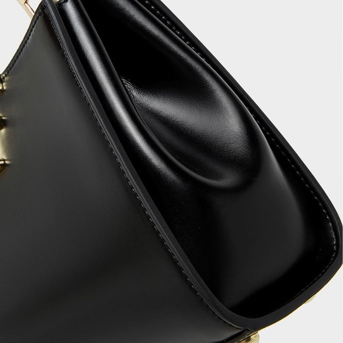 Women’s Genuine Leather Mini Commuter Tote – Dual Clasp Edition