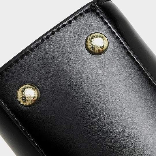 Women’s Genuine Leather Mini Commuter Tote – Dual Clasp Edition