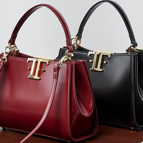 Women’s Genuine Leather Mini Commuter Tote – Dual Clasp Edition