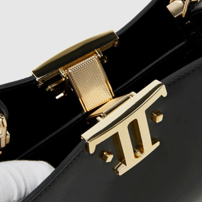 Women’s Genuine Leather Mini Commuter Tote – Dual Clasp Edition